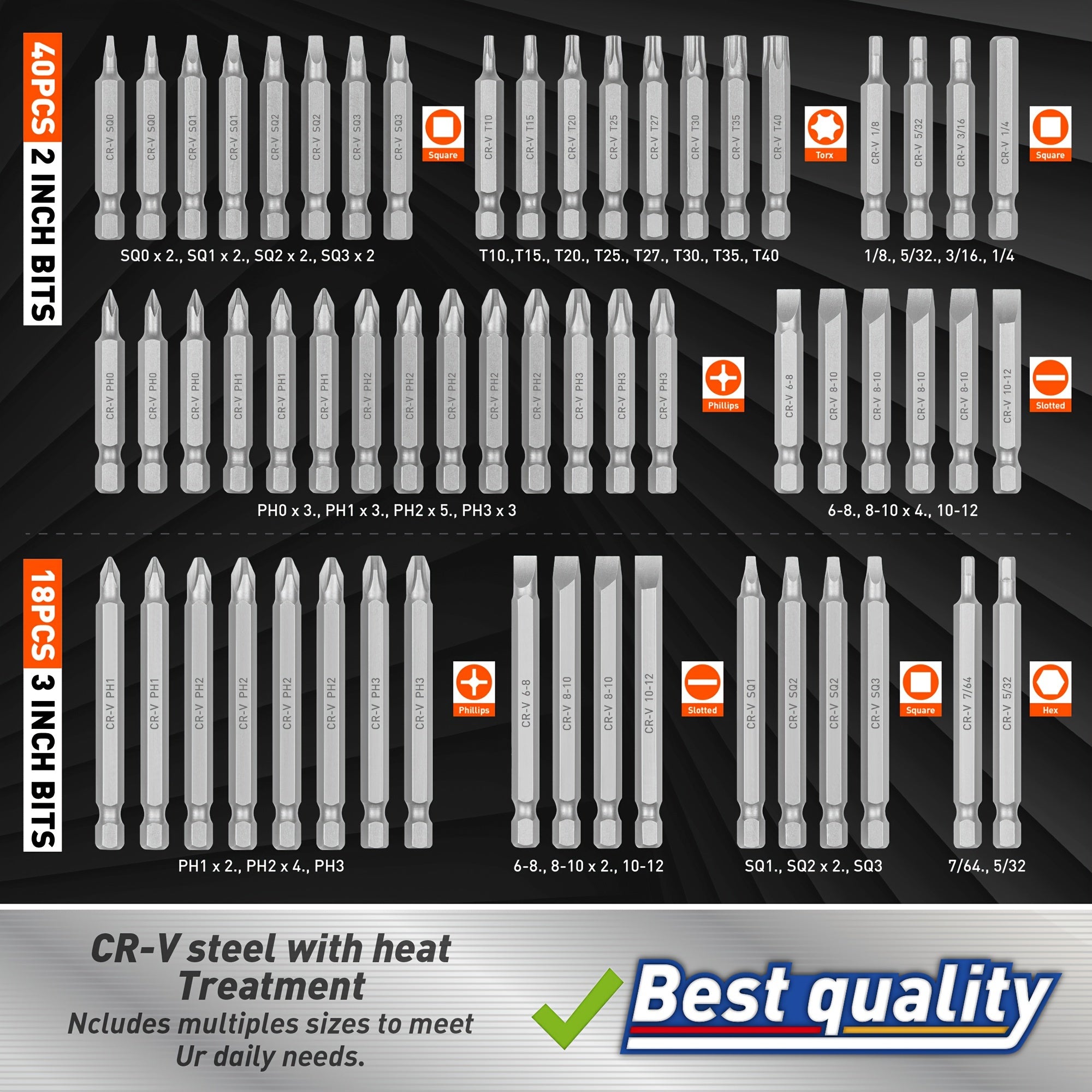 258pcs Screwdriver & Bit Set