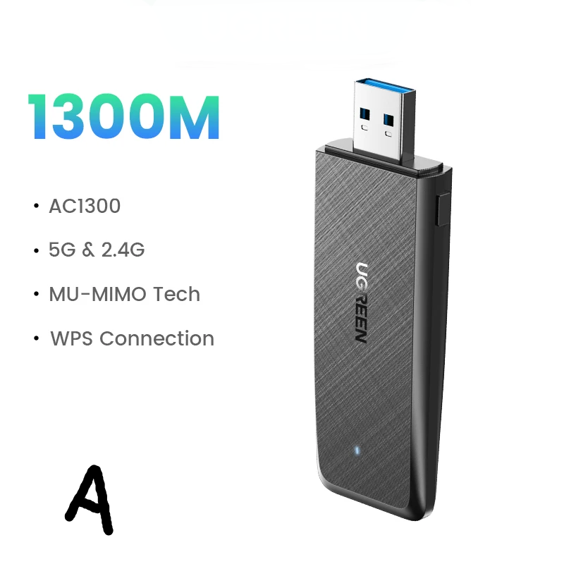 AX1800 WiFi 6 USB Adapter – Dual-Band 2.4G/5GHz Dongle with Antenna for Desktop & Laptop by Snagg A USB WiFi Adapter