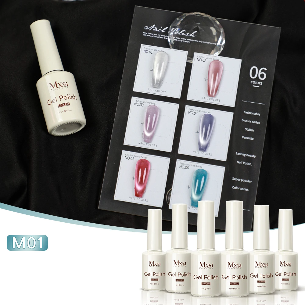 Professional 15ml Magnetic Crystal Cat Eye Gel Collection – 6 Piece High Pigment Red & Pink Reflective System