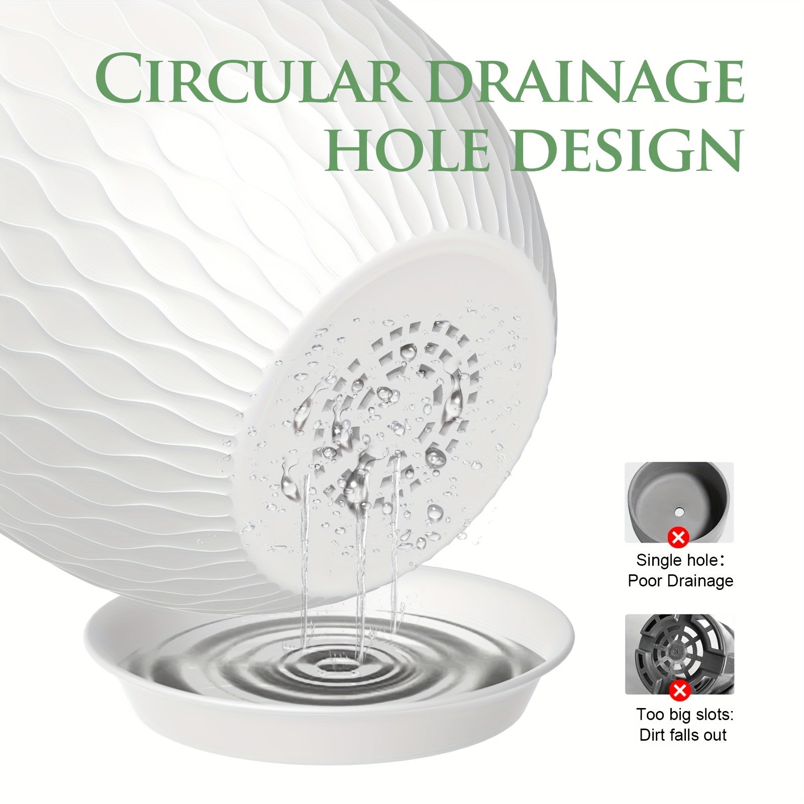 3pcs 12" Plastic Planters with Trays by Snagg A Pot