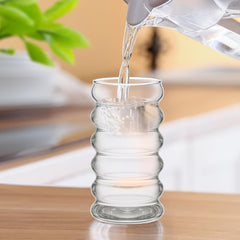 Tall Striped Glasses 16oz Reusable Freezer Safe Set At Home by Snagg A Cup