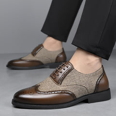 Men’s Casual Business Brogue Oxfords Classic Lace-Up Dress Shoes by Snagg A Shoes