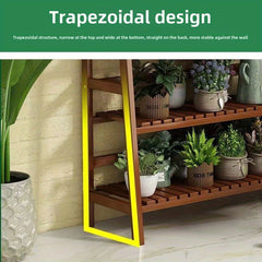 Large Bamboo Plant Shelf with Storage by Snagg A Rack