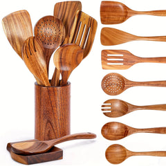 9pcs Wooden Cooking Utensil Set by Snagg A Utensil
