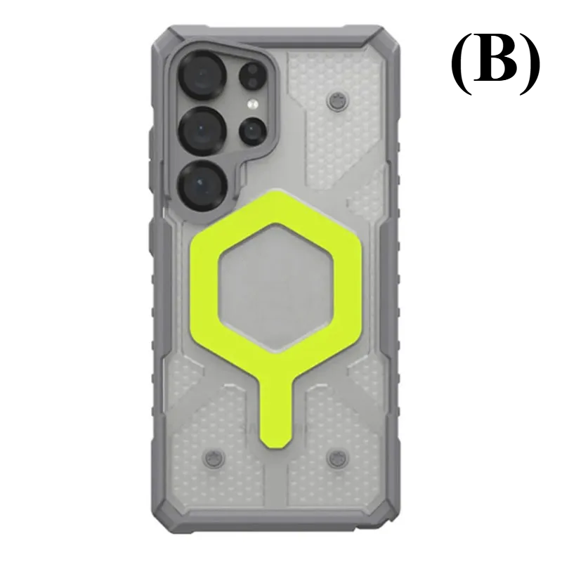 Shockproof Rugged Magnetic Case - for Samsung Galaxy S24 Series - B - Neon Green / Ultra - Phone Cases & Covers