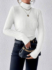 3pcs Women’s Ribbed Turtleneck Long Sleeve Tops - SnaggIt