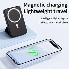 15W Magnetic Wireless Power Bank – 10,000mAh Foldable Charger with Stand, PD 22.5W USB-C & LED Display