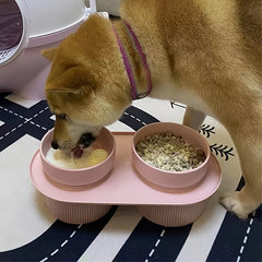 Elevated Ceramic Pet Bowls with Raised Stand by Snagg A Feeder