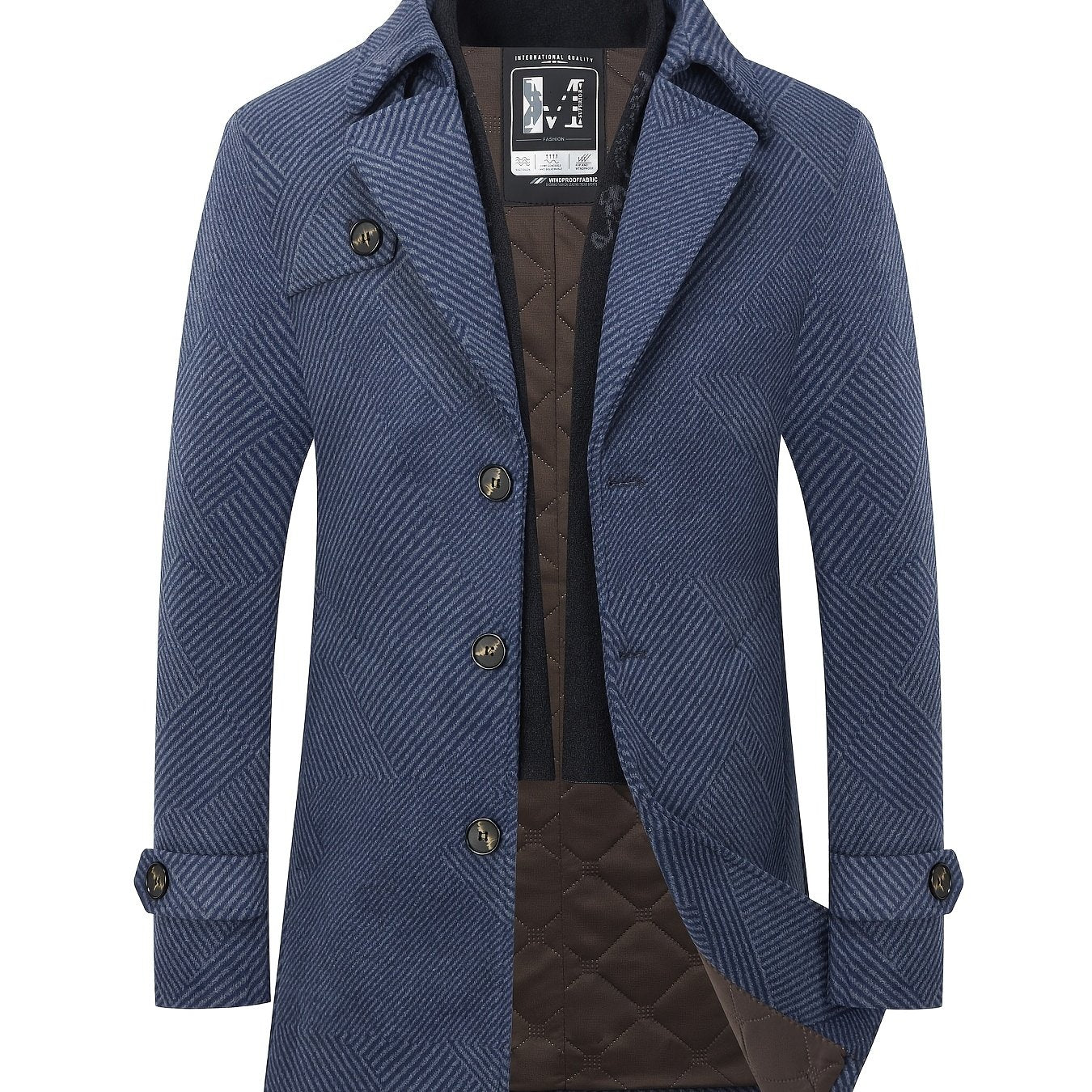 Men’s Elegant Wool Blend Trench Coat with Detachable Scarf by Snagg A Coat