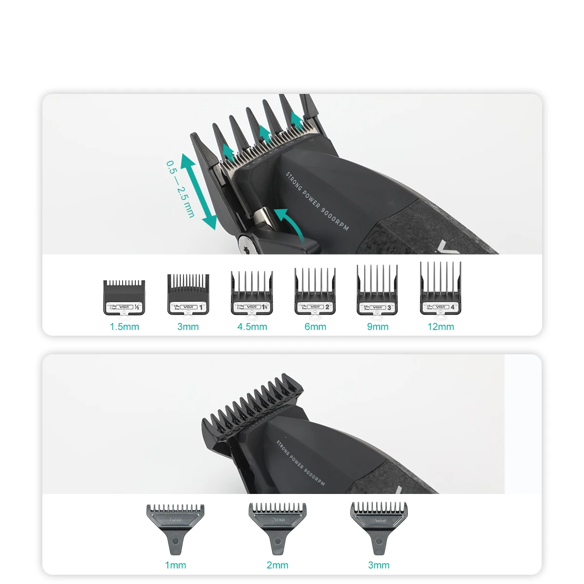 Professional Barber Combo V-640 – 9000 RPM Master Clipper & DLC Precision Trimmer Set with Advanced Turbo Technology