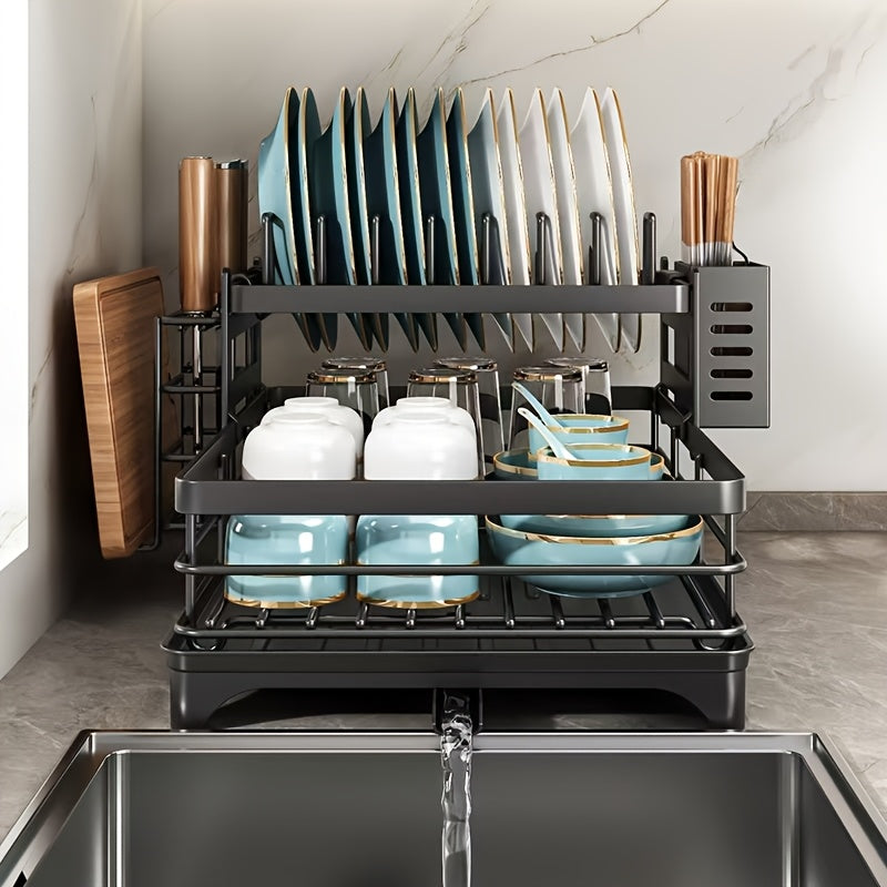 2 Tier Black Iron Kitchen Dish Rack by Snagg A Rack