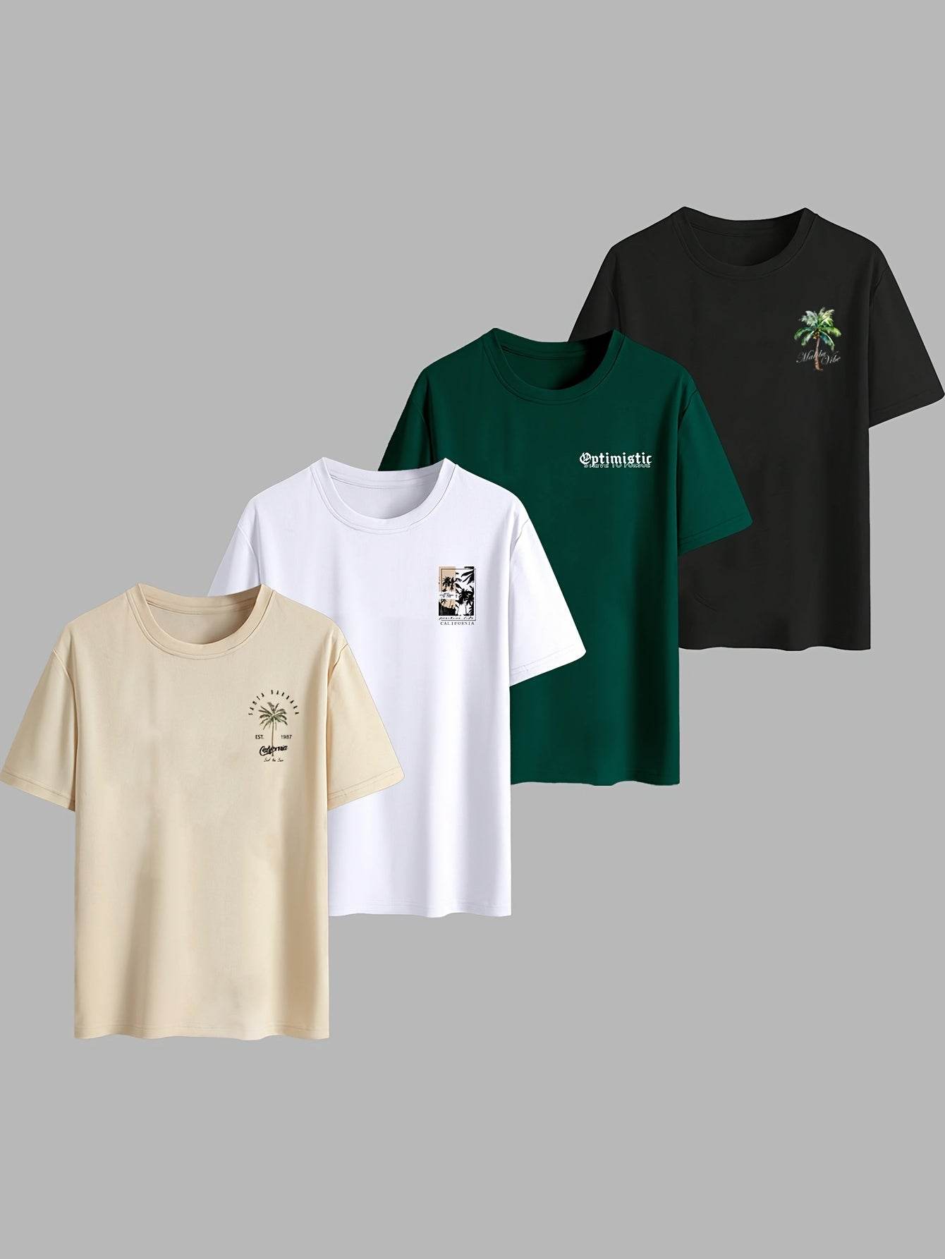 4pcs Men’s Print T-Shirts - SnaggIt