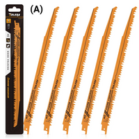 5PCS Wood Pruning Reciprocating Saw Blades – 6/9/12 inch, CR-V, 5/6TPI, Wood & PVC Cutting