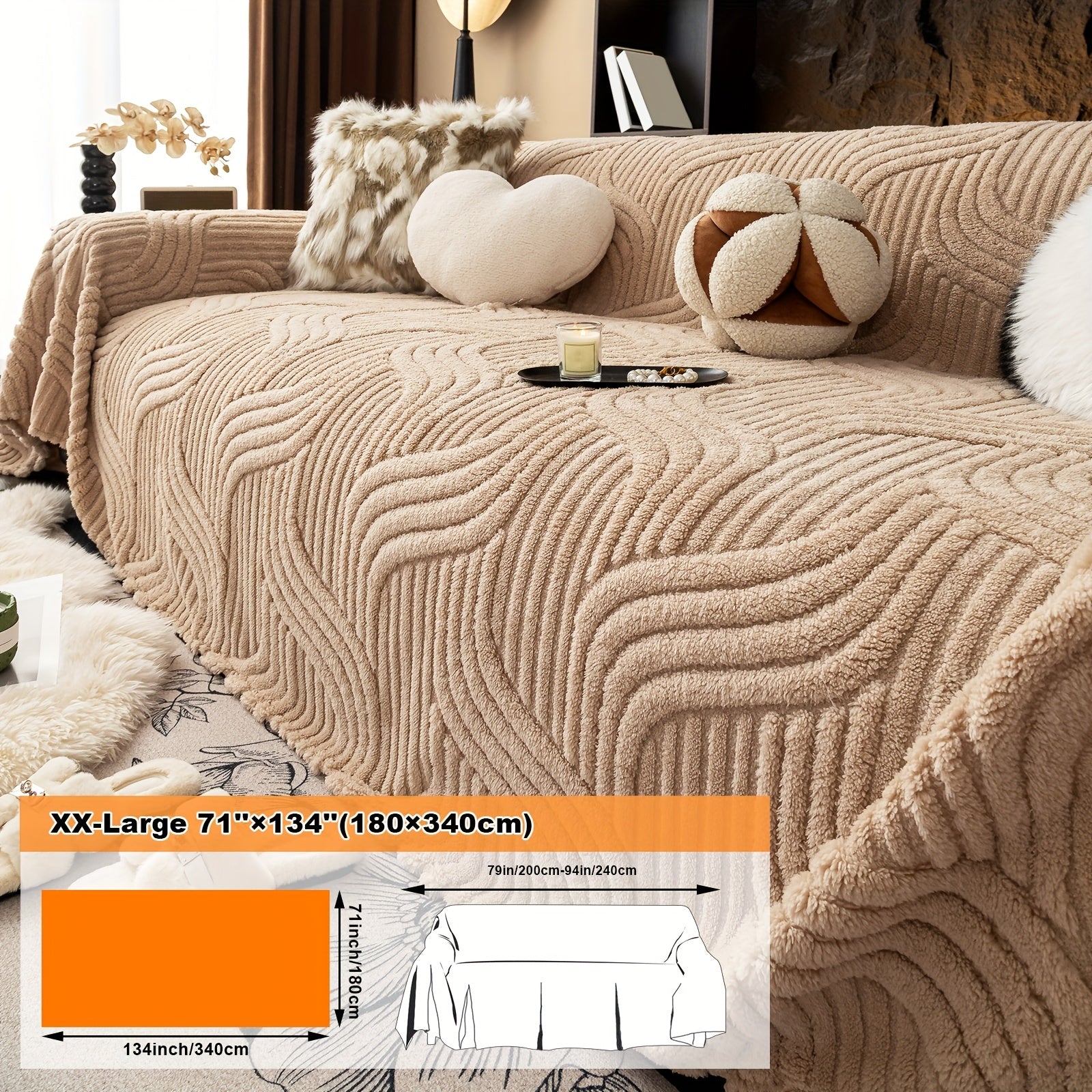 Oversized, Soft & Durable Plush Sofa Cover by Snagg A Sofa Cover