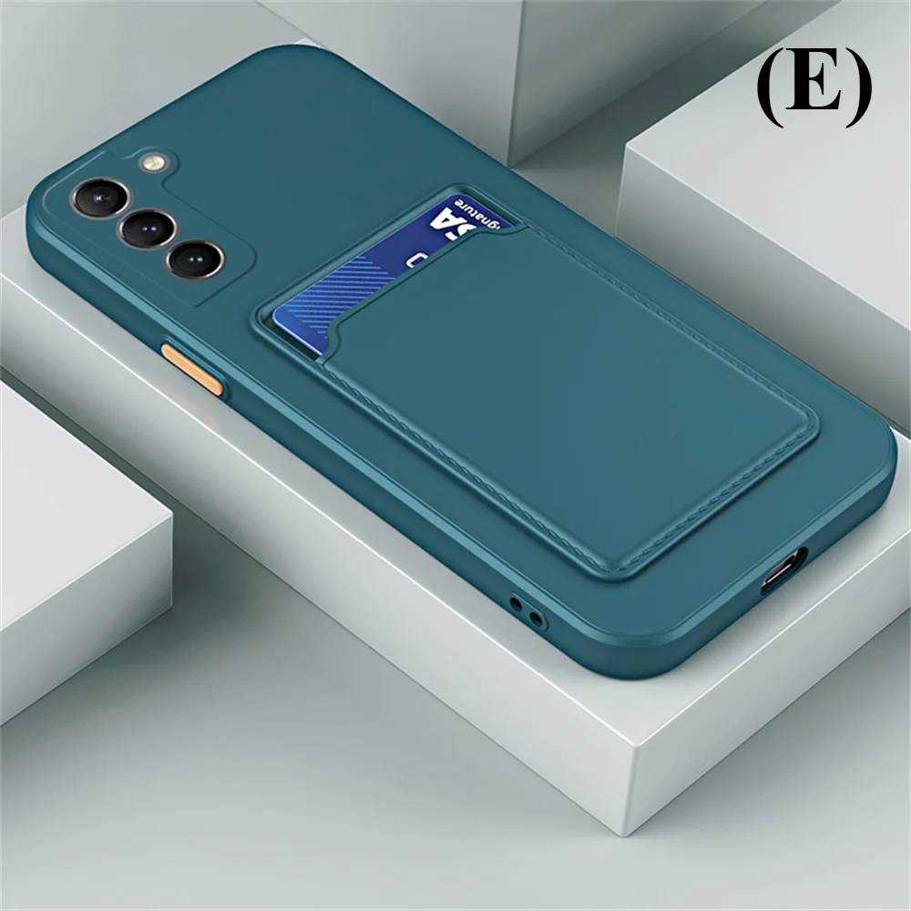TPU Soft Silicone Card Slot Wallet Case – for Samsung Galaxy S23 Series - E - Dark Green / For Plus - Phone Cases &