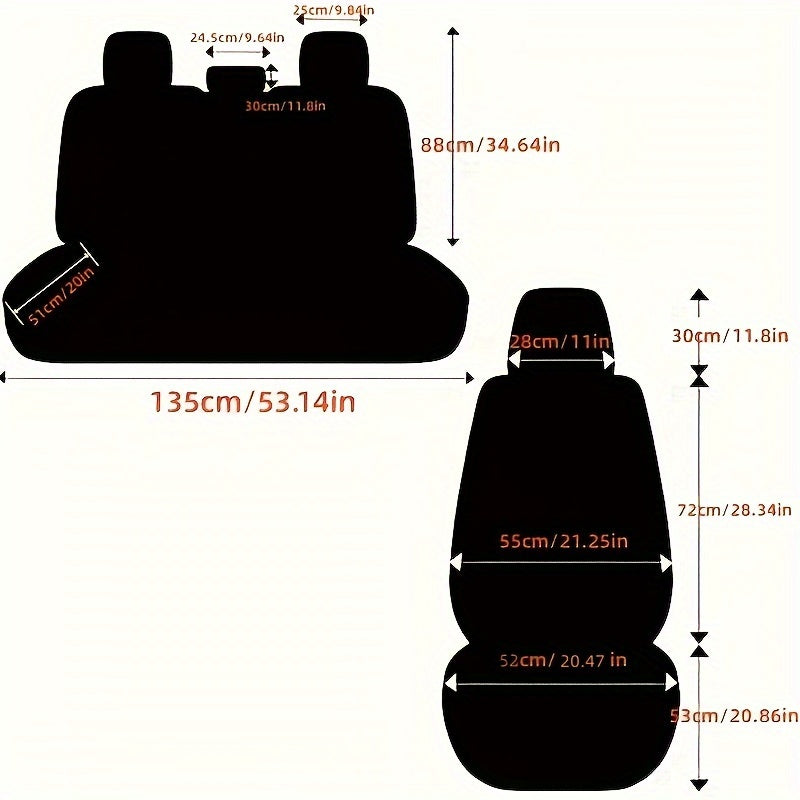 5 Seater All-Inclusive Car Seat Cover Set by Snagg A Seat Cover