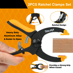 5 Inch Ratcheting Hand Clamp Set (2 or 4 Pieces)