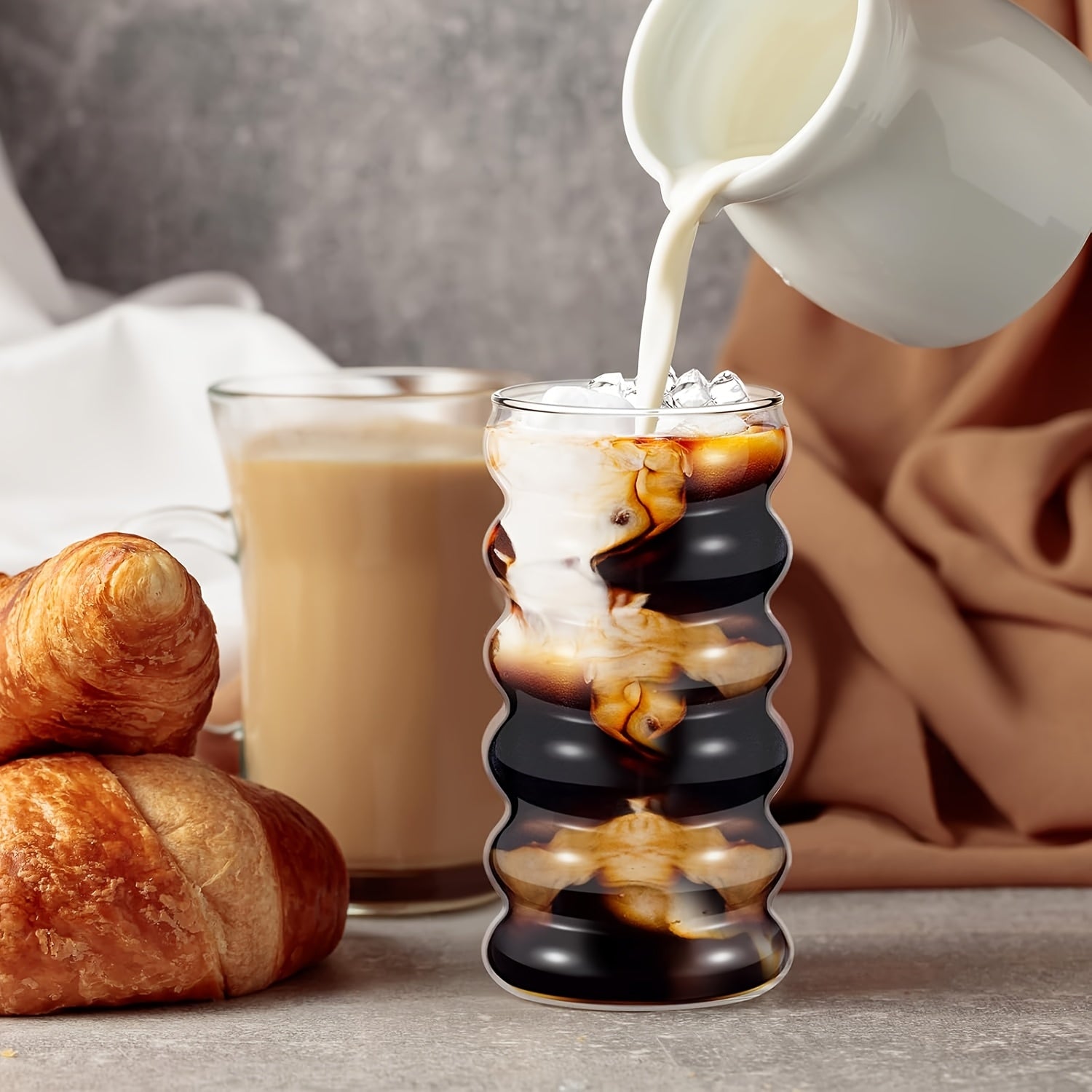 Tall Striped Glasses 16oz Reusable Freezer Safe Set At Home by Snagg A Cup