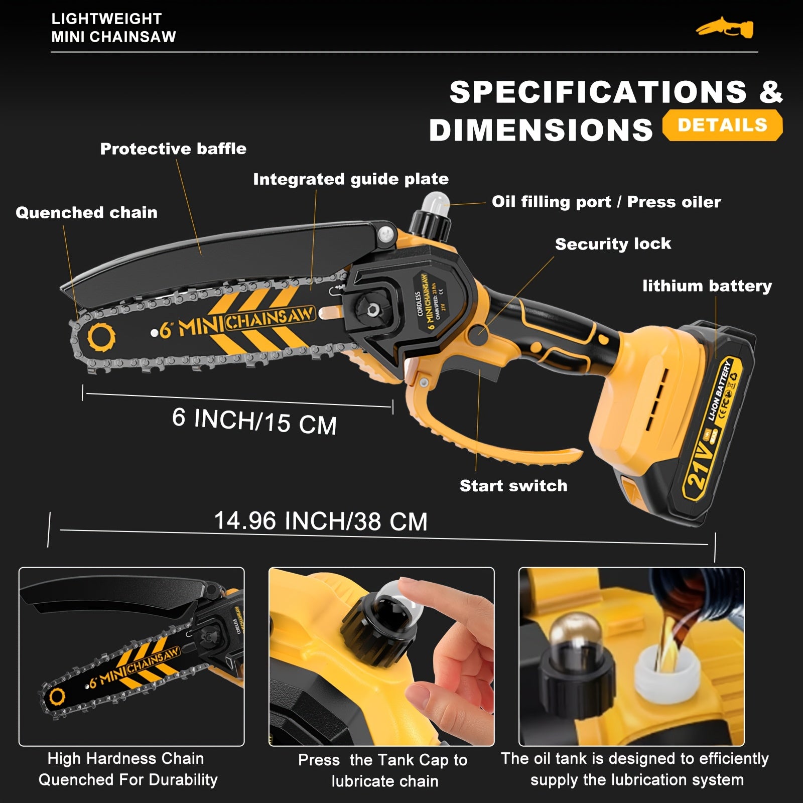 6-Inch Cordless Mini Chainsaw