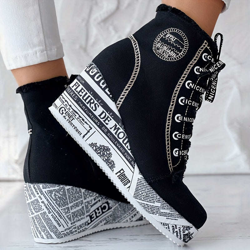Women’s Solid Color Denim Lace-Up Boots by Snagg A Shoes