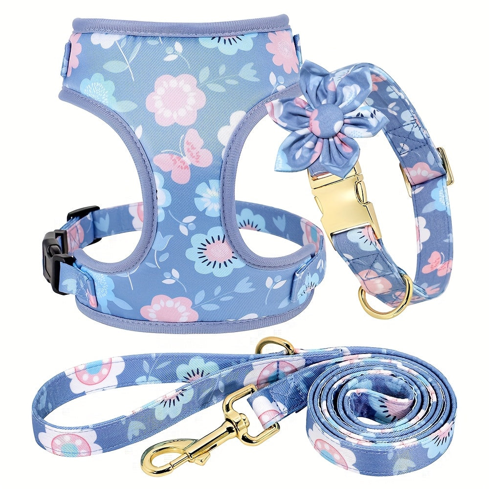 Pet Print Chest Harness 3-in-1 Set by Snagg A Harness