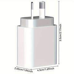 20W USB-C Fast Charger 3 Pack - With to Cable - White - Charging Hubs