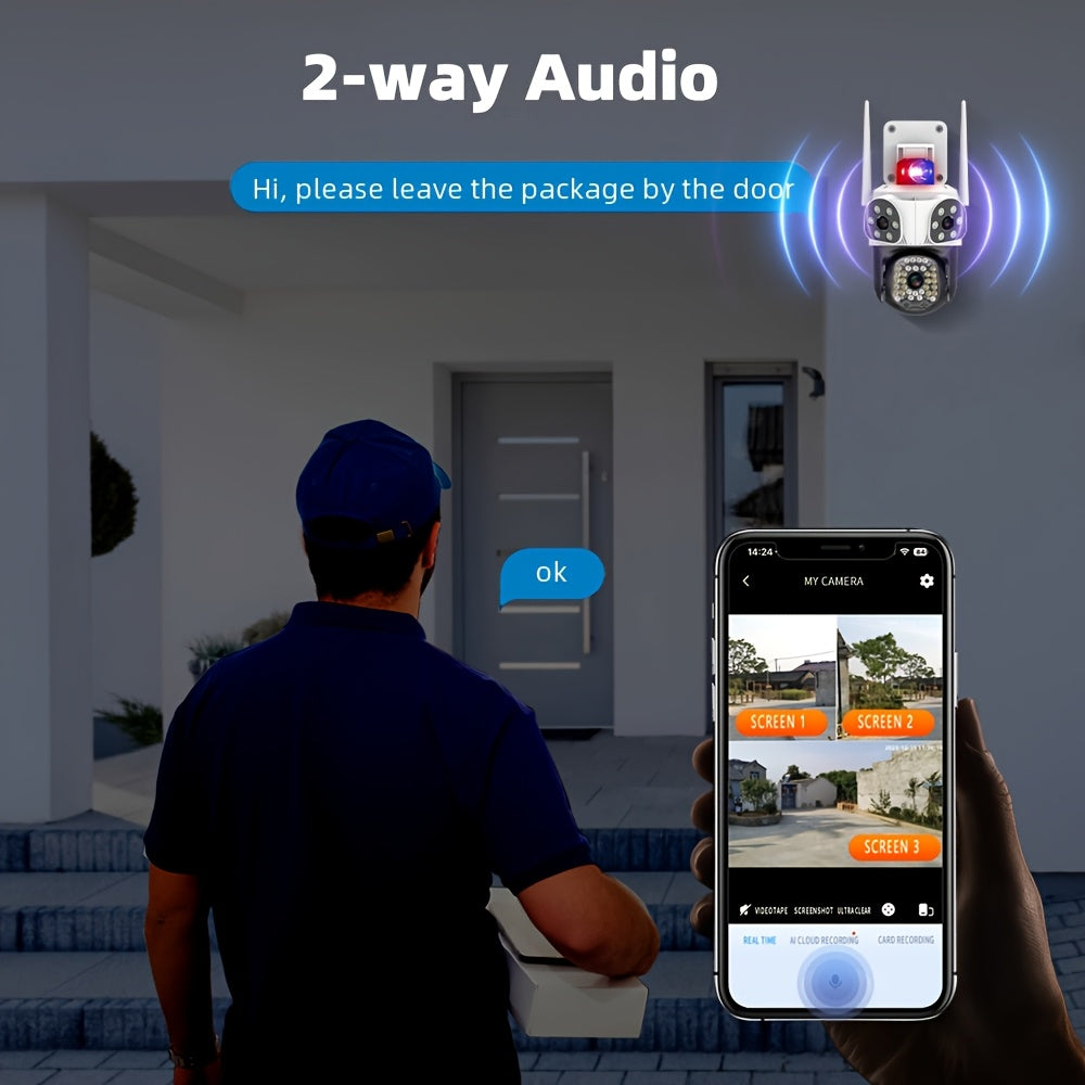 12MP 3 Lens Outdoor Security Camera – 360° Pan-Tilt with 10X Zoom by Snagg An Outdoor Camera