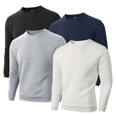 Men’s Jacquard Check Pullover | Autumn/Spring Crew Neck Knitted Sweater
