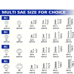 1575 Piece Stainless Steel Bolt Nut & Washer Assortment - Power Tools Gadget