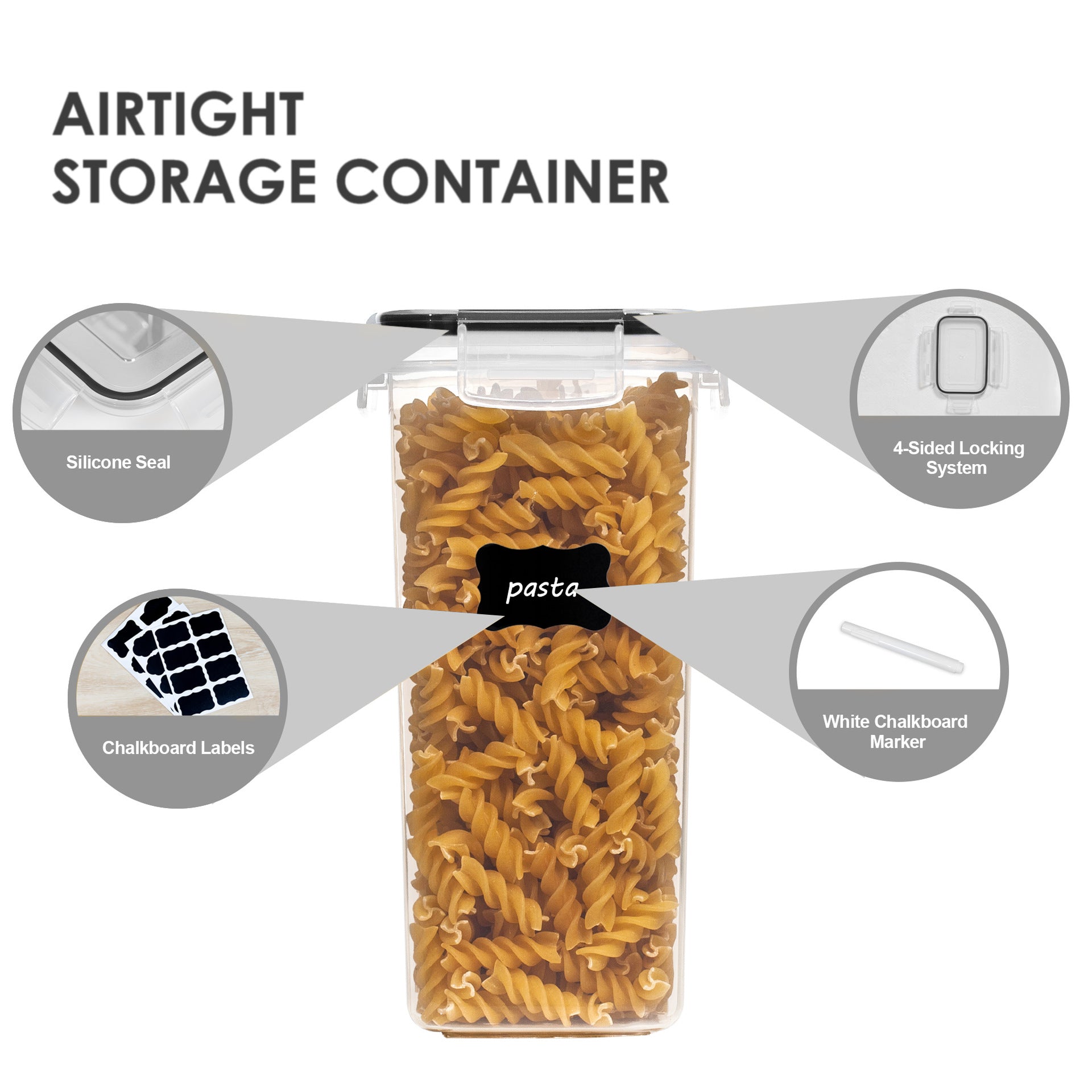 6pcs Airtight Food Storage Containers by Snagg A Container