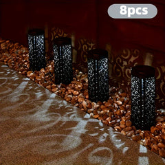 8pcs Hollow Round LED Solar Garden Path Lights by Snagg An Outdoor Light
