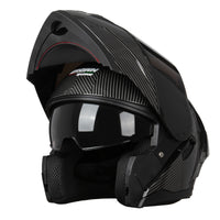 Dual Visor Flip Up Full Face Helmet with Quick Release Buckle by Snagg A Motorcycle Helmet