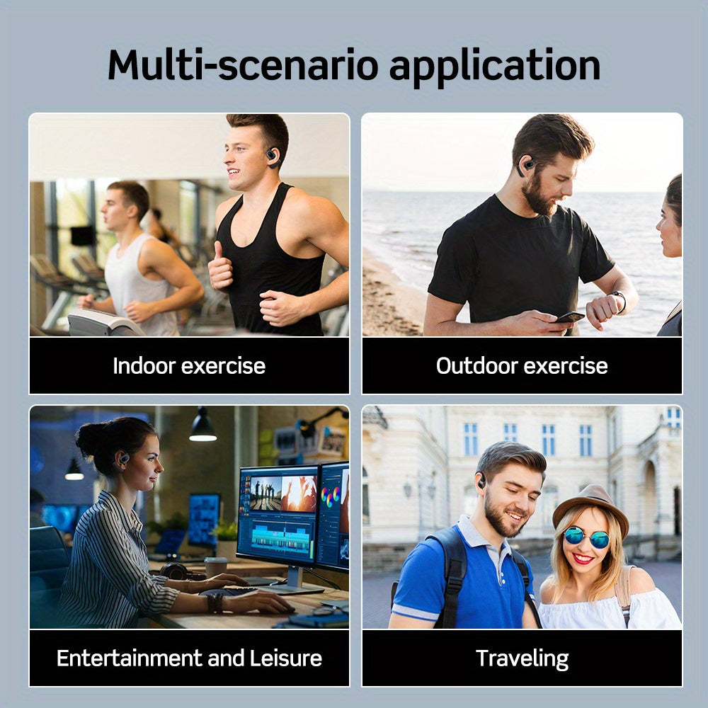 Bluetooth 5.3 Open-Ear Headphones | Directional Sound with Subwoofer & Premium Audio by Snagg An EarBud