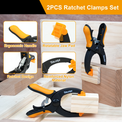 5 Inch Ratcheting Hand Clamp Set (2 or 4 Pieces)