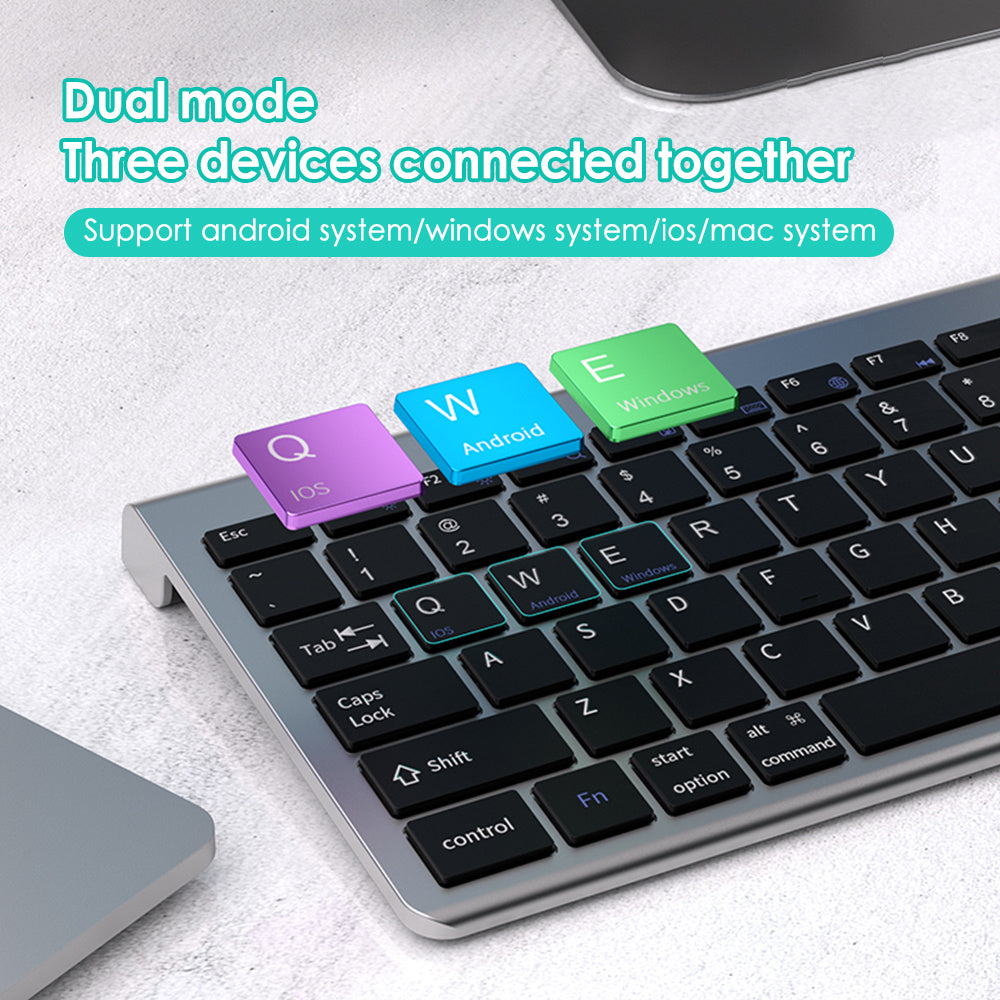 Ultra Thin Wireless Keyboard & Mouse Set Design with Multi Device Bluetooth Connectivity by Snagg A Keyboard