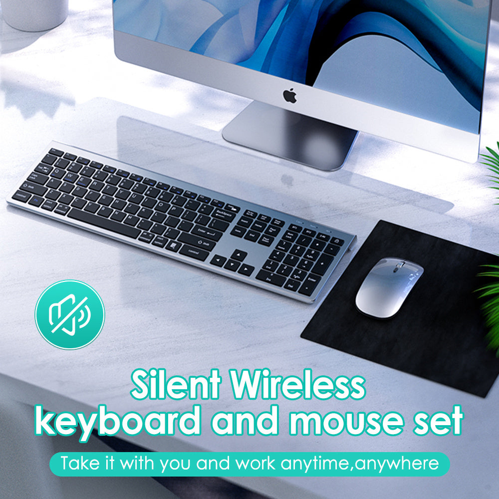 Ultra Thin Wireless Keyboard & Mouse Set Design with Multi Device Bluetooth Connectivity by Snagg A Keyboard