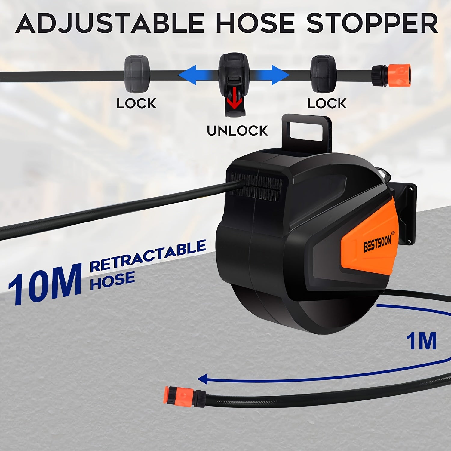 Retractable Garden Hose Reel with Auto Rewind by Snagg A Garden Hose