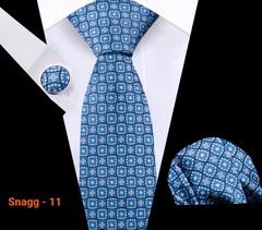 Classic Plaid Tie Set for Men - Necktie with Matching Pocket Square & Cufflinks - Snagg - 11 - Others In Fashion