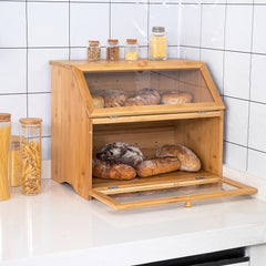 Double Layer Bamboo Bread Box by Snagg A Box