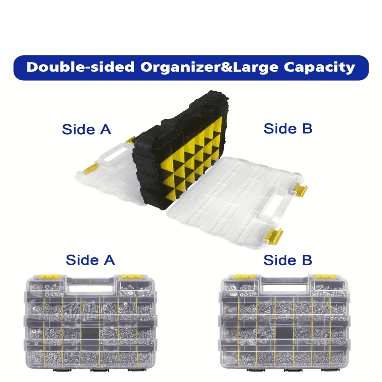 1920pcs Nut and Bolt Assortment Kit Stainless Steel Phillips Pan Head & Countersunk Bolts with Double-Sided Toolbox