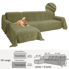 2pcs Chenille Sofa Covers Modern, Pet-Friendly & Double-Sided by Snagg A Sofa Cover