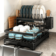 2 Tier Black Iron Kitchen Dish Rack by Snagg A Rack