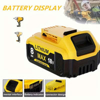 2 Pack 18 V 8.0 Ah Lithium-Ion Batteries — Replacement for Dewalt 18 V Cordless Tools & Chargers
