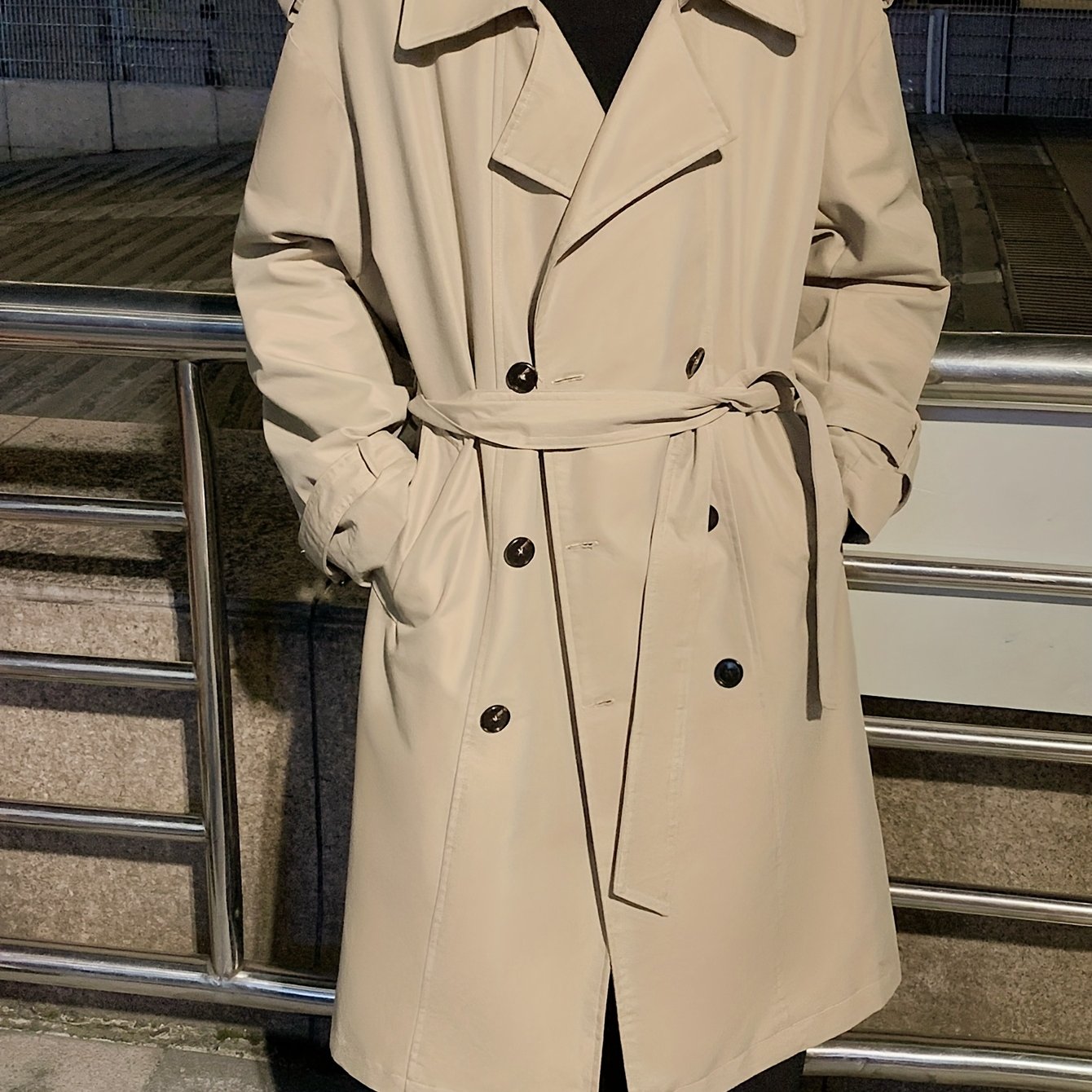 Men’s Double-Breasted Trench Coat with Belt by Snagg A Coat