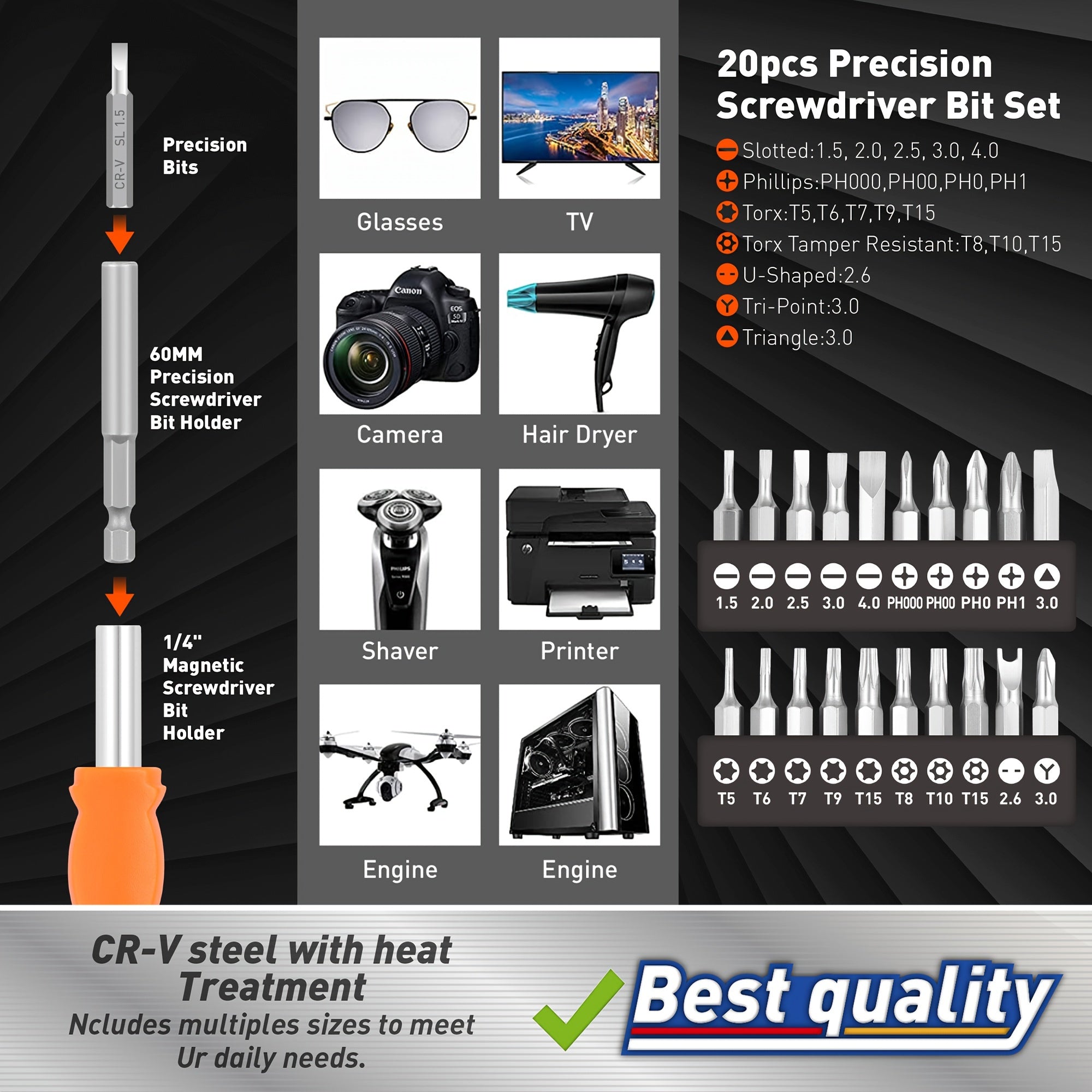 258pcs Screwdriver & Bit Set