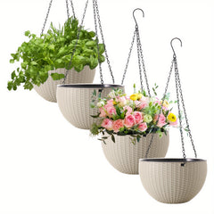4pcs Hanging Baskets with Chains by Snagg A Pot