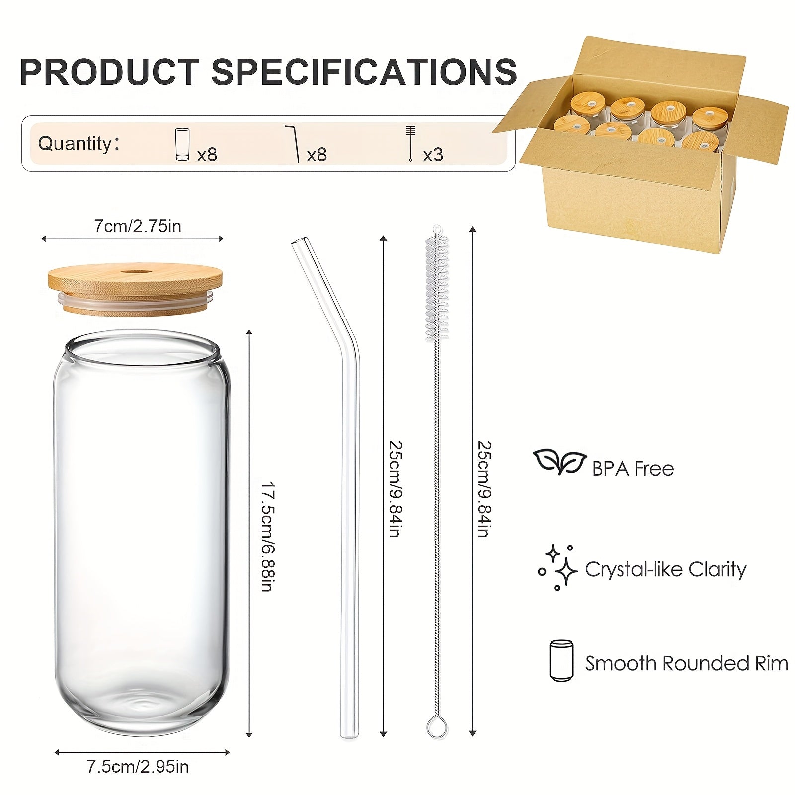 Beer Can Glass Cups 20oz For Home Use With Lids And Straws by Snagg A Cup