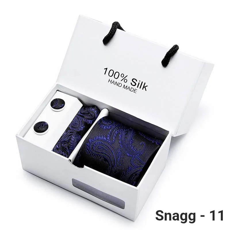 Luxury Silk Paisley Tie for Men — Extra-Long Woven Jacquard Necktie Suits & Weddings - Snagg - 11 - Others In Fashion