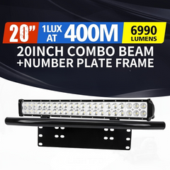 20Inch Osram LED Light Bar Spot Flood Driving + 23'' Number Plate Frame