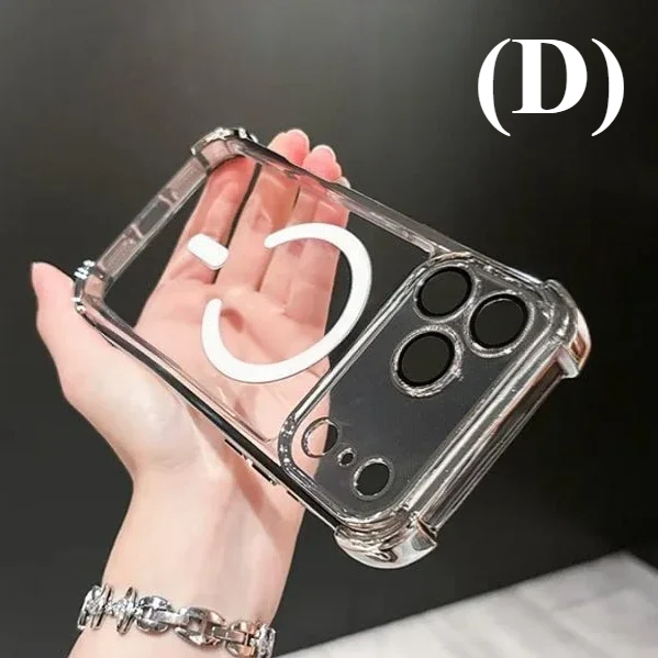 Airbag Shockproof Clear MagSafe Case – for iPhone 15 Series - Silver / Pro - Phone Cases & Covers